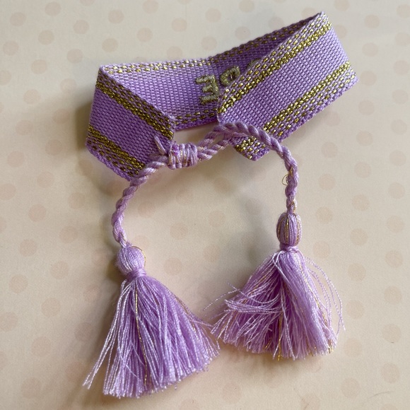 Hope Bohemia Embroidery letter tassel Bracelet handmade Adjustable Rope - Picture 4 of 5